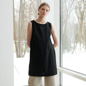 Linenfox Abi Linen Sleeveless A-Line Dress